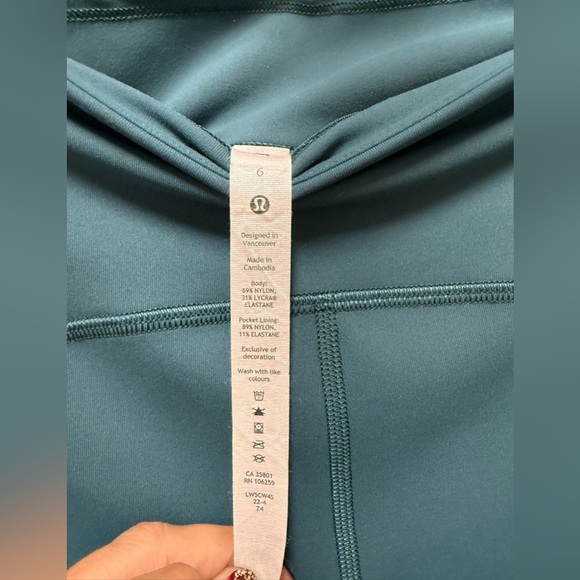 Lululemon Speed Up Tight Leggings Teal Blue Size 6 - Picture 3 of 5